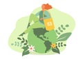 Vector illustration in a flat style on the theme of ecology, conscious consumption, care for nature.